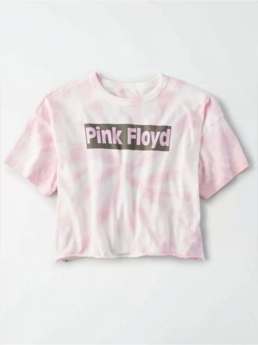 Tailgate American Eagle Pink Tie Dye Pink Floyd Crop Top Short Sleeve T-Shirt